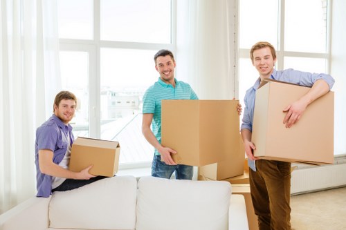 Careful loading of boxes and furniture for a Fulwell move