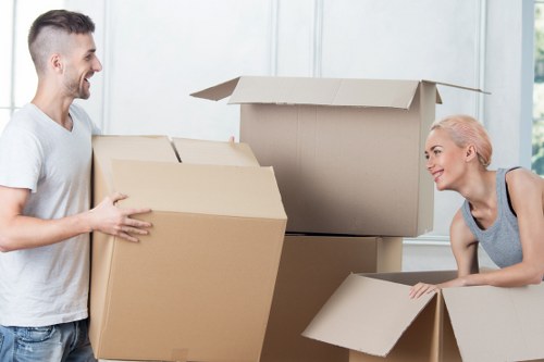 Packing and loading household boxes for a local move