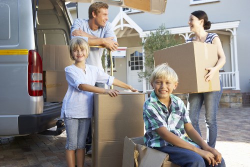 Removals team managing access and transport for a house move