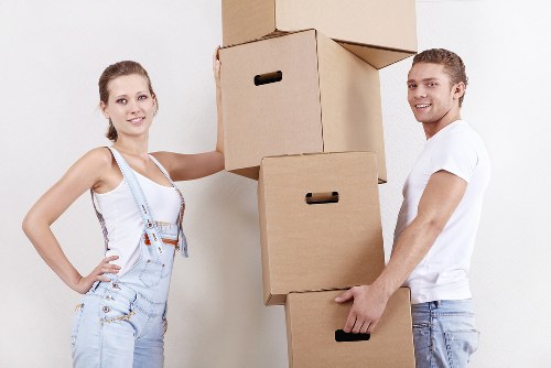 Careful wrapping and boxing of household items