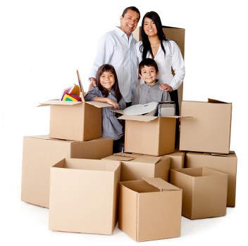 Boxes and furniture being moved with a van service in Fulwell